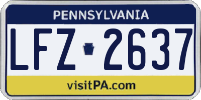 PA license plate LFZ2637