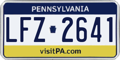 PA license plate LFZ2641