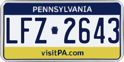 PA license plate LFZ2643