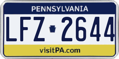 PA license plate LFZ2644