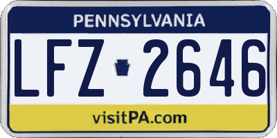 PA license plate LFZ2646