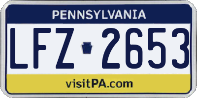 PA license plate LFZ2653