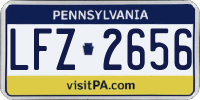 PA license plate LFZ2656