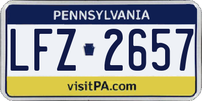 PA license plate LFZ2657