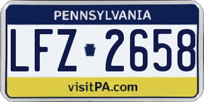 PA license plate LFZ2658
