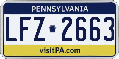 PA license plate LFZ2663