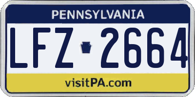 PA license plate LFZ2664