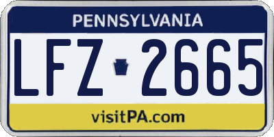 PA license plate LFZ2665