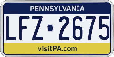 PA license plate LFZ2675