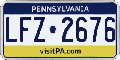 PA license plate LFZ2676