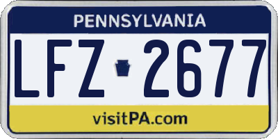 PA license plate LFZ2677