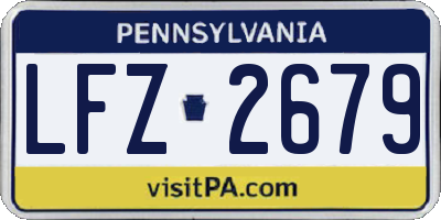 PA license plate LFZ2679