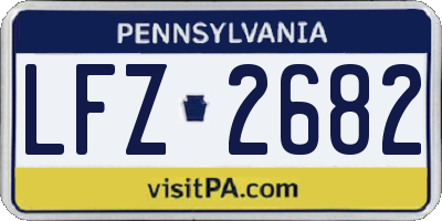 PA license plate LFZ2682