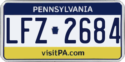 PA license plate LFZ2684