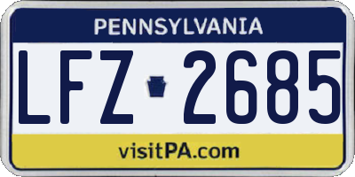 PA license plate LFZ2685