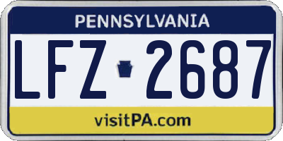 PA license plate LFZ2687