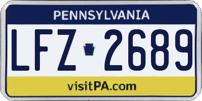 PA license plate LFZ2689