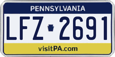 PA license plate LFZ2691