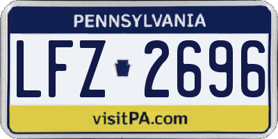 PA license plate LFZ2696