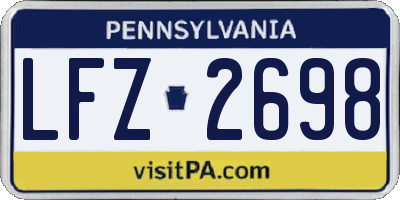 PA license plate LFZ2698