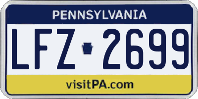 PA license plate LFZ2699