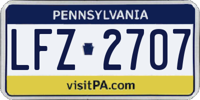 PA license plate LFZ2707