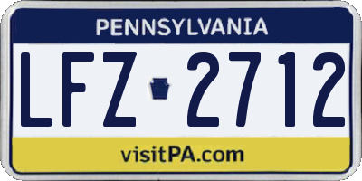 PA license plate LFZ2712