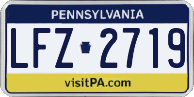 PA license plate LFZ2719