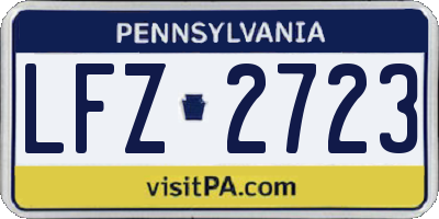 PA license plate LFZ2723