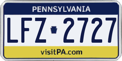 PA license plate LFZ2727