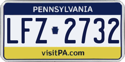 PA license plate LFZ2732