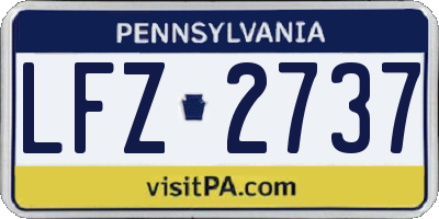 PA license plate LFZ2737