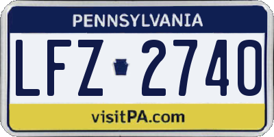 PA license plate LFZ2740