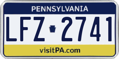 PA license plate LFZ2741