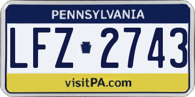 PA license plate LFZ2743