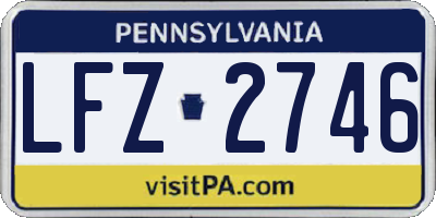 PA license plate LFZ2746