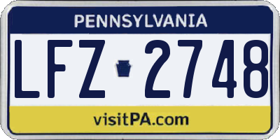 PA license plate LFZ2748