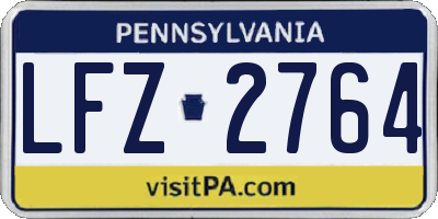 PA license plate LFZ2764