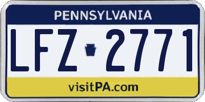 PA license plate LFZ2771