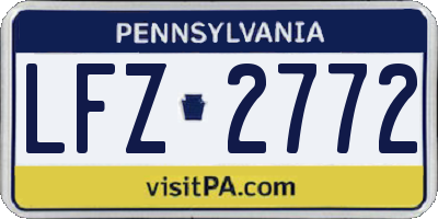 PA license plate LFZ2772