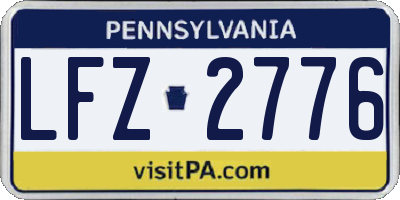 PA license plate LFZ2776
