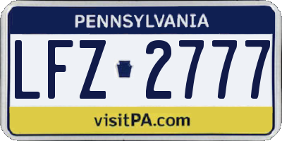 PA license plate LFZ2777