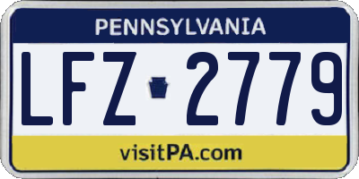 PA license plate LFZ2779