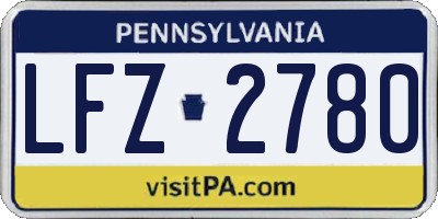 PA license plate LFZ2780