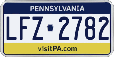 PA license plate LFZ2782