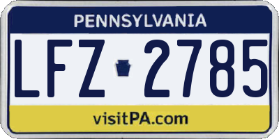 PA license plate LFZ2785