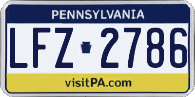 PA license plate LFZ2786