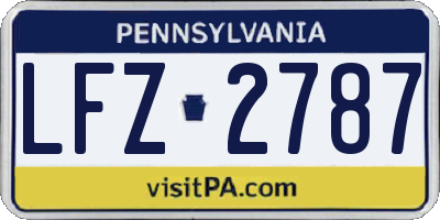 PA license plate LFZ2787