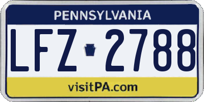 PA license plate LFZ2788