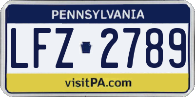 PA license plate LFZ2789